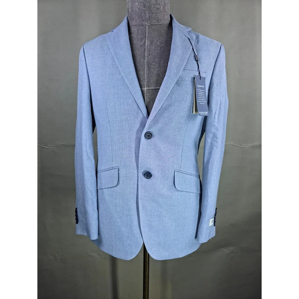 Kenneth‎ Cole reaction 2 Piece Suit Mens 36S Pants 29W Light Blue Quiet Luxury